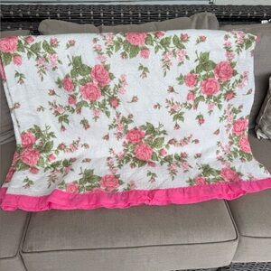 Twin, Pink, Green and White, Blanket